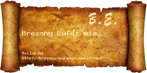 Brezsny Eufémia névjegykártya